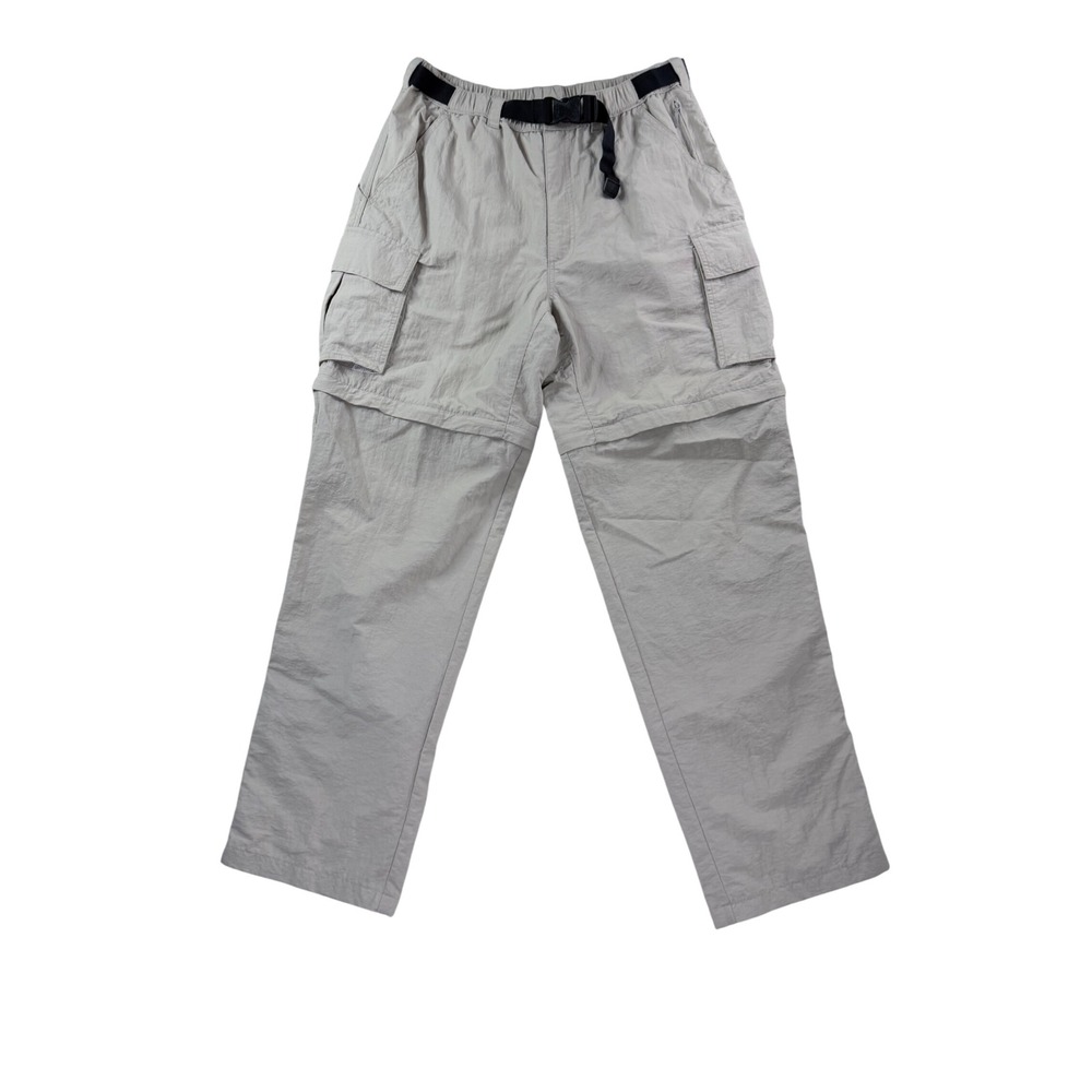 Lands End Performance Pants Men 32x34 Khaki Zip Off Convertible Belted Hiking